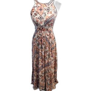 abel the label blue and orange dress Raleigh Asymmetrical Slinky Midi Dress / Pale Blue | MESHKI main image 0